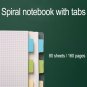 Large B5 Hard Cover Spiral Notebook with Index Tabs, Ruled, Grid, Dot, 160 Pages