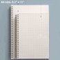 Large A4 Size Transparent Cover Graph Paper Spiral Notebook 160 Pages 8.3" x 11"