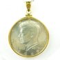 1969-D Kennedy/JFK Half Dollar 14kt Gold Filled Coin Pendant and Chain Coin jewelry