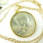 1969-D Kennedy/JFK Half Dollar 14kt Gold Filled Coin Pendant and Chain Coin jewelry