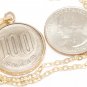 Japanese 100 Yen Coin Pendant 14kt Gold Filled Necklace Chain Coin jewelry