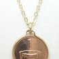 Fiji Coin 1 Cent Copper Coin Pendant Kava Bowl 14 kt Gold Filled Coin jewelry