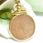 German One Cent Euro Coin Pendant Mounted 14 kt Gold Filled Coin jewelry