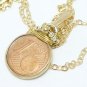 German One Cent Euro Coin Pendant Mounted 14 kt Gold Filled Coin jewelry