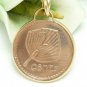 Fiji 2 Cent Copper Coin Pendant Fan Palm Gold Filled Necklace Coin jewelry
