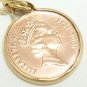 Fiji 2 Cent Copper Coin Pendant Fan Palm Gold Filled Necklace Coin jewelry