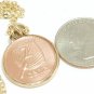 Fiji 2 Cent Copper Coin Pendant Fan Palm Gold Filled Necklace Coin jewelry