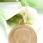 Fiji 2 Cent Copper Coin Pendant Fan Palm Gold Filled Necklace Coin jewelry
