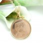 Fiji 2 Cent Copper Coin Pendant Fan Palm Gold Filled Necklace Coin jewelry