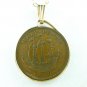 British Half Penny Coin Pendant George VI Golden Hind Ship Gold Filled