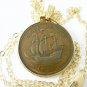 British Half Penny Coin Pendant George VI Golden Hind Ship Gold Filled