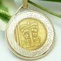 Israel 10 New Sheqalim Bi-Metallic Coin Pendant 14kt Chain Necklace  Coin jewelry