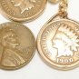 Indian Head Penny Coin Earrings 14 kt Gold Filled Mint Dates 1900 1908  Coin jewelry
