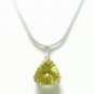 Lemon Quartz Quantum Trillion Sterling Pendant Necklace Artisan Jewelry