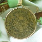 Tunisian 1 Franc Coin Pendant 1926 Vintage 14kt Gold Filled Necklace