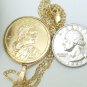 Sacagawea Golden One Dollar 2012 Coin Pendant Native American