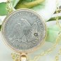 Vintage Seated Liberty 1854 Coin Quarter Pendant 14kt Gold Filled