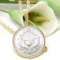 Israel 2 New Sheqalim Coin Pendant 14kt Gold Filled Chain Necklace Coin jewelry