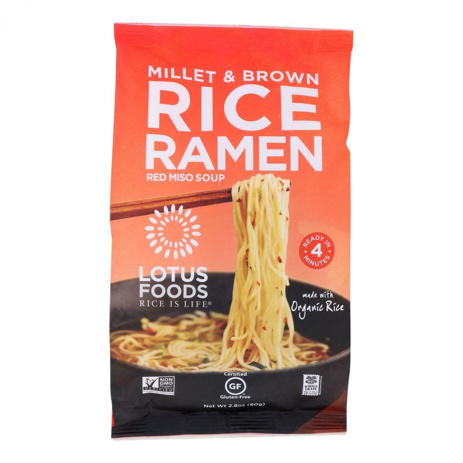 Lotus Foods Ramen - Organic - Millet and Brown Rice - with Miso Soup ...