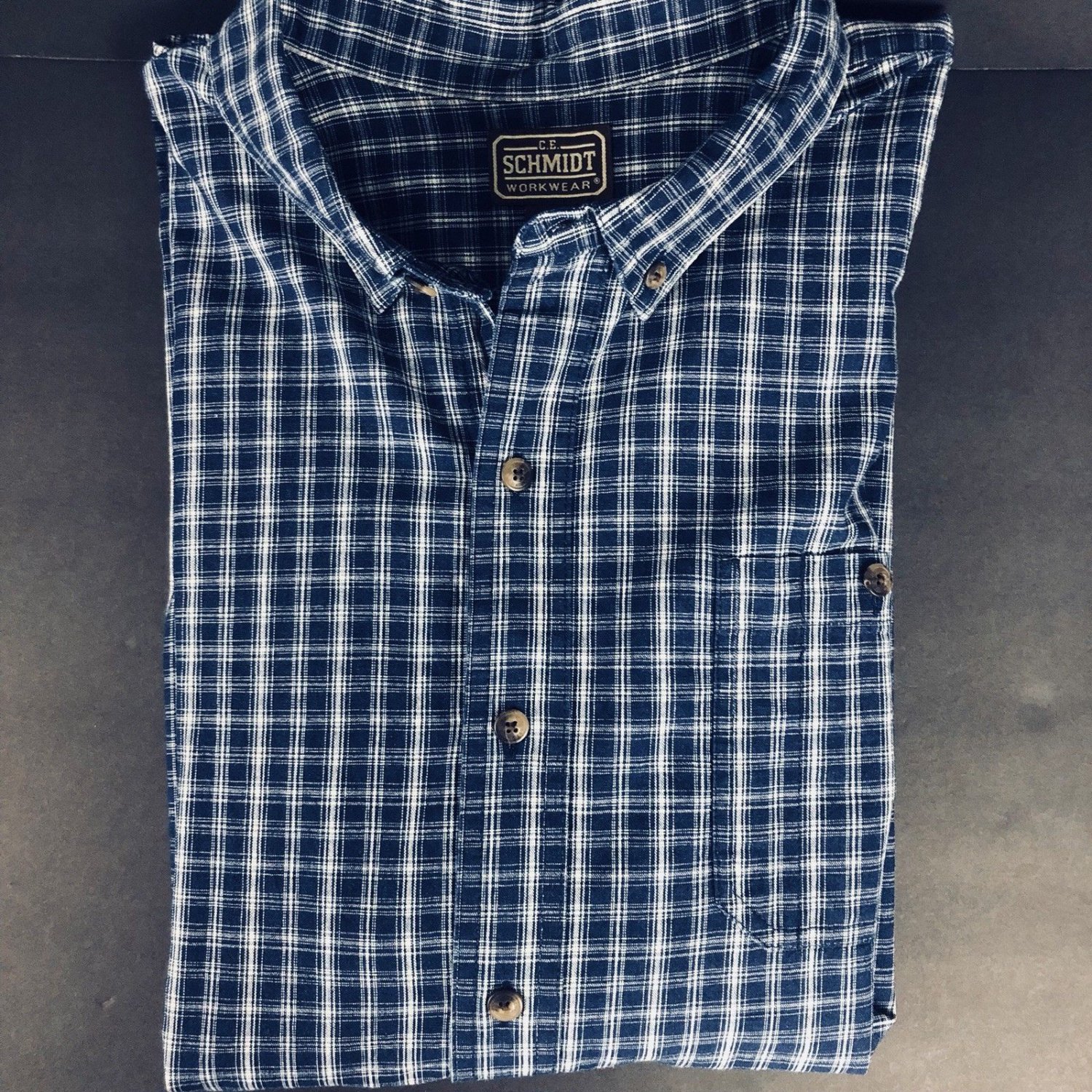 Schmidt Workwear Shirt X-Large Men's Short Sleeve Cotton Button Front ...