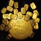 Gold Vikings Handmade Rune Stone and Board