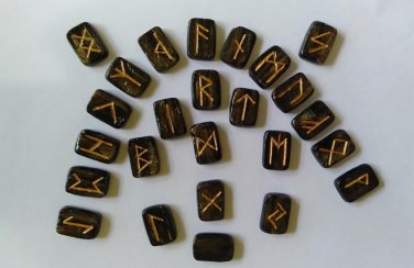 Black and Gold Vikings Handmade Rune Stone