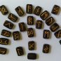 Black and Gold Vikings Handmade Rune Stone