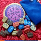 Multi colored Handmade rune stones and Vegvisir board