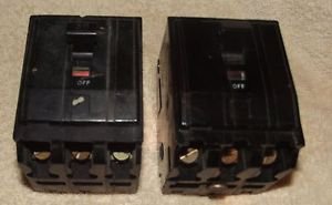 Two (2) Square D QOB330 Molded Circuit Breakers 3P 30A Snap In Style