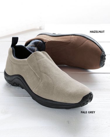 Cotton Traders mens suede slip on shoes - Hazelnut - UK size 10 - brand new