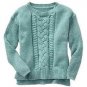 GAP Kids Girls Cable Knit Sweater Turquouise Green Cotton Sz X Small 4 - 5 NWT