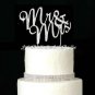 Silver Rhinestone Crystal Monogram Wedding Cake Topper Mr & Mrs BLING Party NEW
