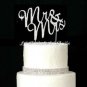 Silver Rhinestone Crystal Monogram Wedding Cake Topper Mr & Mrs BLING Party NEW