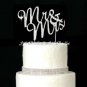 Silver Rhinestone Crystal Monogram Wedding Cake Topper Mr & Mrs BLING Party NEW