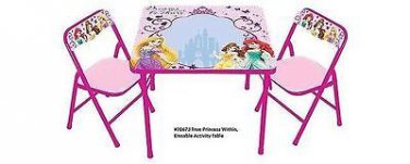 Disney Princess Erasable Activity Table Set 1 table 2 chairs 3 markers Pink Girl