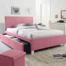 Girls $465 Pink Trundle Fantasia Bed Upholstered Kids Bedroom Furniture Twin NEW