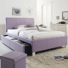 Girls $465 Purple Trundle Fantasia Bed Upholstered Kids Bedroom Furniture FULL