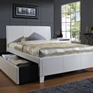 Modern White Trundle Fantasia Bed Upholstered Kids Bedroom Furniture Twin NEW