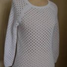 Womens Cynthia Rowley M White Knit Sweater Spring