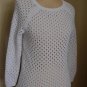 Womens Cynthia Rowley M White Knit Sweater Spring
