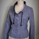 Womens M Theory Grey Denim Jacket Urban Moto Black Gray