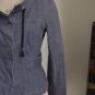 Womens M Theory Grey Denim Jacket Urban Moto Black Gray