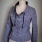 Womens M Theory Grey Denim Jacket Urban Moto Black Gray