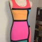 Womens S Mystique Paris New York Color Block Wiggle Dress 60s Mod Boutique