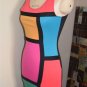 Womens S Mystique Paris New York Color Block Wiggle Dress 60s Mod Boutique