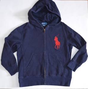 Boys size 6 8 Polo by Ralph Lauren Big Pony Navy Blue Full Zip Hoodie Jacket