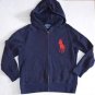 Boys size 6 8 Polo by Ralph Lauren Big Pony Navy Blue Full Zip Hoodie Jacket