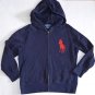 Boys size 6 8 Polo by Ralph Lauren Big Pony Navy Blue Full Zip Hoodie Jacket