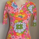 Womens S Lucky Brand Rare Hippie Boho Flower Power Shirt Top Henley