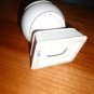 Vintage White Ceramic Baseball Bank Retro Home Decor Distressed